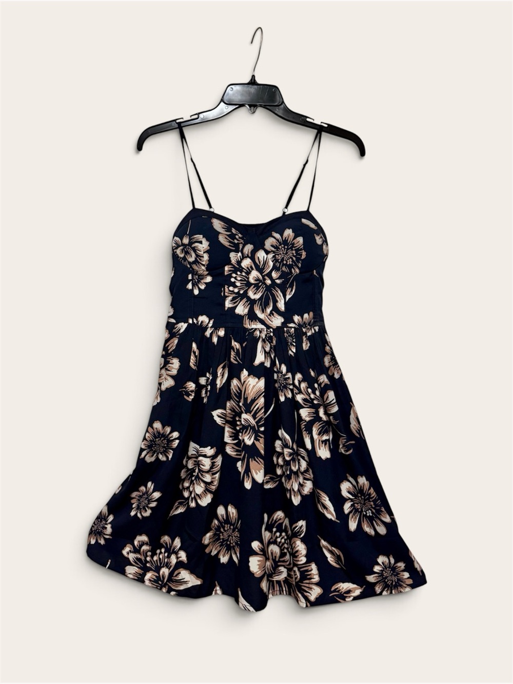 Floral Spaghetti Strap Sundress - Navy and Cream Band of Gypsies